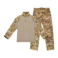 鸣固 迷彩服长袖套装 新式春秋透气学生军训服 耐磨户外劳保工作服 CP迷彩 成人款180cm