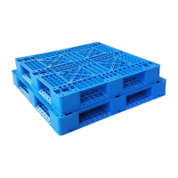 鸣固 物流塑料托盘叉车垫板 仓库防潮托盘卡板 蓝色网格田字1200*1000*150mm 不加钢款 KS201199