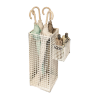 鸣固 雨伞架 置物收纳架放伞筒沥水伞桶 公司教室门店酒店大堂售楼部商用 白色方形+壹折叠伞架 KS099871