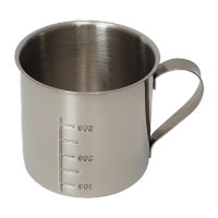 鸣固 加厚不锈钢刻度量杯 烧杯液体量杯 实验室带刻度杯 500ml
