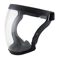 鸣固 防护面罩 高透明防护面屏电焊面罩高清防护面具防尘骑行抛光打磨 黑框白镜片1个 KS119808