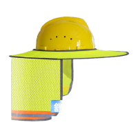 鸣固 安全帽檐 防晒头盔反光安全帽遮阳板帘 建筑工地户外安装防晒帽遮阳帽 荧光绿 CS894485