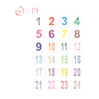 鸣固 数字贴纸 防水PVC透明数字标签 不干胶号码贴编号贴 直径12cm 数字1-6 1张(定制联系客服)
