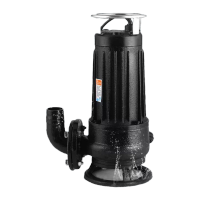 鸣固 家庭用污水泵大流量抽水泵农用排污泵切割式潜水泵化粪池单切式泥浆泵 三相7500W/380V4寸口污水切割泵