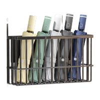 鸣固 雨伞架 磁吸雨具收纳架置物挂伞 挂壁式 黑色大号[磁吸款] 35*9*18cm CS959639