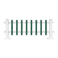 鸣固 栅栏草坪护栏pvc塑钢 户外花园草地物业绿化园林篱笆护栏 双色混合(50cm高)1米价[加厚款] KS548771