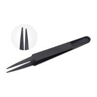 鸣固 防静电镊子 碳纤维塑料镊子 尖头平头弯头圆头宽口扁头 夹持工具 93303圆尖头 KS665050