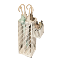 鸣固 雨伞架 置物收纳架放伞筒沥水伞桶 公司教室门店酒店大堂售楼部商用 白色方形+壹折叠伞架 KS097091