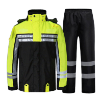 鸣固 交通执勤雨衣 雨衣雨裤套装 成人分体雨衣高反光路政执勤保安雨衣 XL码 ZG1856 CS569560
