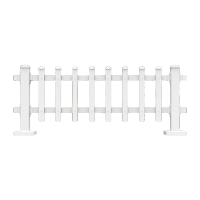 鸣固 栅栏草坪护栏pvc塑钢 户外花园草地物业绿化园林篱笆护栏 纯白色(60cm高)1米价 KS763165