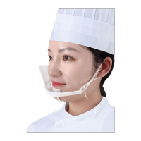 鸣固 透明口罩 厨房口罩 餐饮餐厅食堂卫生口罩 防飞沫防雾双层升级款*10个装