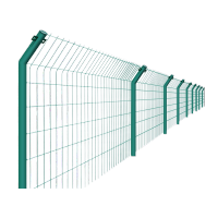 鸣固 荷兰网铁丝围栏网 浸塑双边丝护栏网 高速公路铁路鱼塘果园护栏隔离网 丝径3.5mm带1mm厚预埋柱