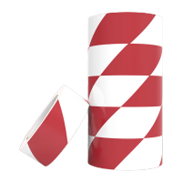 鸣固 警示胶带 地面安全定位划线警戒胶带 隔离警示贴工厂仓库标识斑马线胶带 红白斜纹 48mm*18m 6卷装