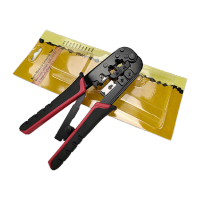 鸣固 网线钳 两用网线电话水晶头RJ45 RJ11压线钳6P/8P多功能省力剪线压接水晶头工具棘轮助力 红黑