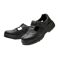 鸣固 黑色安全鞋 夏季透气轻便劳保鞋 防砸防穿刺鞋滑车间无尘洁净鞋 38码