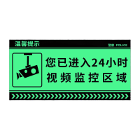鸣固 厕所标识牌提示语贴纸 (2张夜光膜)监控区域D400款-16x22cm