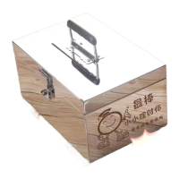 鸣固 不锈钢箱35*26*18cm 挂锁50万存钱罐刻字款