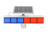 鸣固 太阳能爆闪警示灯 道路交通施工路障灯 夜间高速公路频闪LED信号指示灯六灯双面分体款铝壳