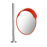 鸣固 足60cm室外广角镜+2米镀锌立杆 交通道路转弯镜凸面镜反光镜地下车库转角镜