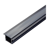 鸣固 led线形灯槽 灯带卡槽暗装嵌入式 灯带铝槽+PVC面板 加厚黑8*9mm 带边3米/根