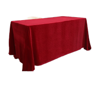 鸣固 绒布桌裙台布 加厚金丝绒会议桌布 会议活动桌布酒店餐桌台布桌布 1.6*2.4米 酒红色 ZH1032