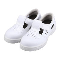 鸣固 白色安全鞋 夏季透气轻便劳保鞋 防砸防穿刺鞋滑车间无尘洁净鞋 42码