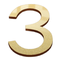 鸣固 亚克力立体数字贴号码牌古铜金[3]5x3.3cm