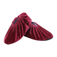 鸣固 加厚绒布鞋套 耐磨柔软止滑底鞋套 可复水洗机房鞋罩鞋套 成人款银灰色