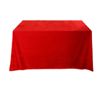 鸣固 绒布桌裙台布 加厚金丝绒会议桌布 1.6*1.6米 红色 ZH1023