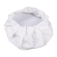 鸣固 防静电帽子 大小工帽 电子食品防灰尘帽 圆帽 白色 KS2D7260