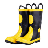 鸣固 消防鞋 森林防火防砸防割防酸碱消防靴 消防胶鞋 训练钢板防刺穿防护靴 14款消防靴43码 CS287379