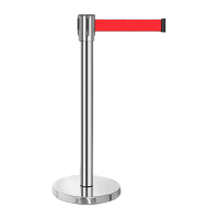 鸣固 不锈钢一米线栏杆 银行排队护栏宾馆酒店机场围栏杆警戒带警戒线升级不锈钢3米线