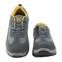 鸣固 劳保鞋防静电防砸防刺穿轻便舒适安全工作鞋钢包头反绒牛皮男女同款 升级款灰色 42码