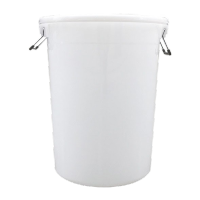 鸣固 大号塑料圆形垃圾桶 酒店餐厅工业环卫物业大容量有盖加厚收纳水桶 100L白色不带盖ZJ1244 KS750946