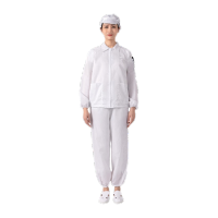 鸣固 防静电服分体翻领 洁净服防尘服无尘防护服 防尘用喷漆防护工作服 白 M码