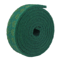 鸣固 海绵百洁布 酒店餐饮厨房 刷锅布洗碗布 超洁净吸水不沾油去污不掉毛 绿色(卷)7cm*5.7m ZJ3599