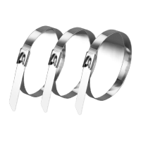 鸣固 304不锈钢扎带 自锁式活扣捆电线束线扎丝拉紧器金属钢丝抱箍扎 7.9mm*300mm 50根 CD207972