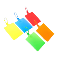 鸣固 塑料标签牌 物流吊牌塑料挂签快运扎带标签牌 塑料吊牌 蓝色100只装 KD177332