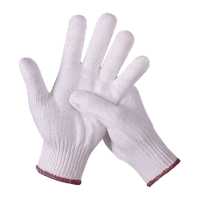 鸣固 棉线手套男女劳保手套线手套工作白手套棉纱耐磨加厚防护防滑汽修劳动(加厚耐磨 12双)