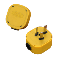 鸣固 三脚插头 10a电源接线铜片转换器插头可拆安全插头插座无线自行接线插头灯泡 黄色 ZL5051