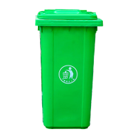 鸣固 塑料户外垃圾桶大号加厚小区环卫室外脚踏果皮箱 80L KD174179