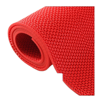 鸣固 pvc镂空防滑垫 防滑防水塑料网格地垫 颜色备注默认发红色 1.2m宽*15米 厚3.5mm