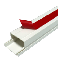 鸣固 PVC线槽 带胶明装方形阻燃布线槽白色走线槽30*15电线套管 30*15mm 5米装 背胶颜色红蓝随机发