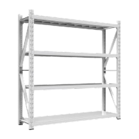 鸣固 仓储货架 库房仓库储物架 轻型多功能置物架 展示架 4层白色 长120*宽50*高200cm主架