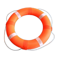 鸣固 防汛成人救生圈专业救生浮圈实心游泳泡沫圈 成人橙色包布泡沫款 BGY6527