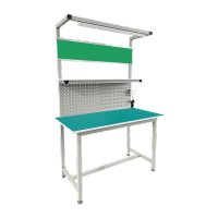 鸣固 防静电工作台学校车间流水线电器维修台检测装配桌实验室操作台挂板带灯架180*80*75*180CM