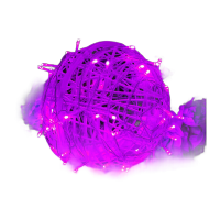 鸣固 led藤球灯串节日装饰圆球灯景观挂树ins户外亮化彩灯串圣诞节元旦新年布置挂灯 直径20cm-紫色ZL5245