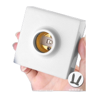 鸣固 E27螺口方形灯座 插座墙壁工程平灯头平灯座 明装接头86型灯座铝圈 ZL5030