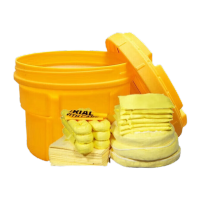 鸣固 化学液体危废收集桶化学品泄漏吸附套装废液储存20加仑应急桶+化学品吸附套装