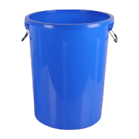 鸣固 工业清洁水桶塑料水桶储水桶工业圆桶无盖 60L 蓝色无盖ZJ3369